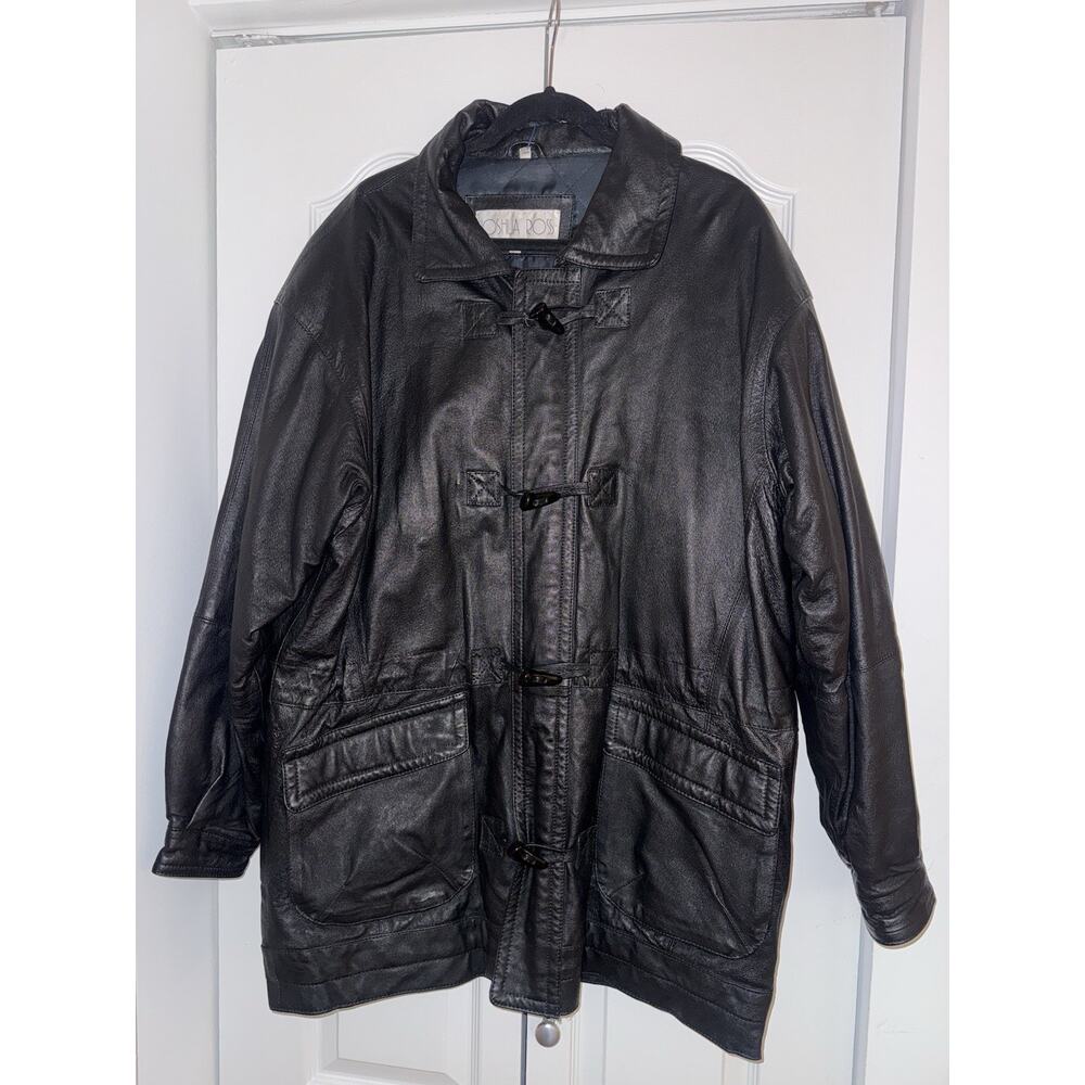 Vintage 90s Joshua Ross Leather Jacket Mens L Oversized Retro Heavyweight